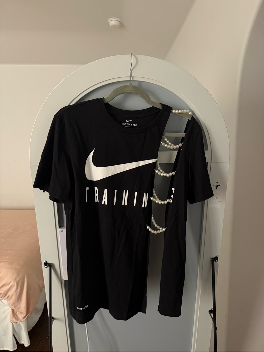 Nike Dri-FIT Training Remake Pearl Cut-Out T-Shirt | Black | Size L